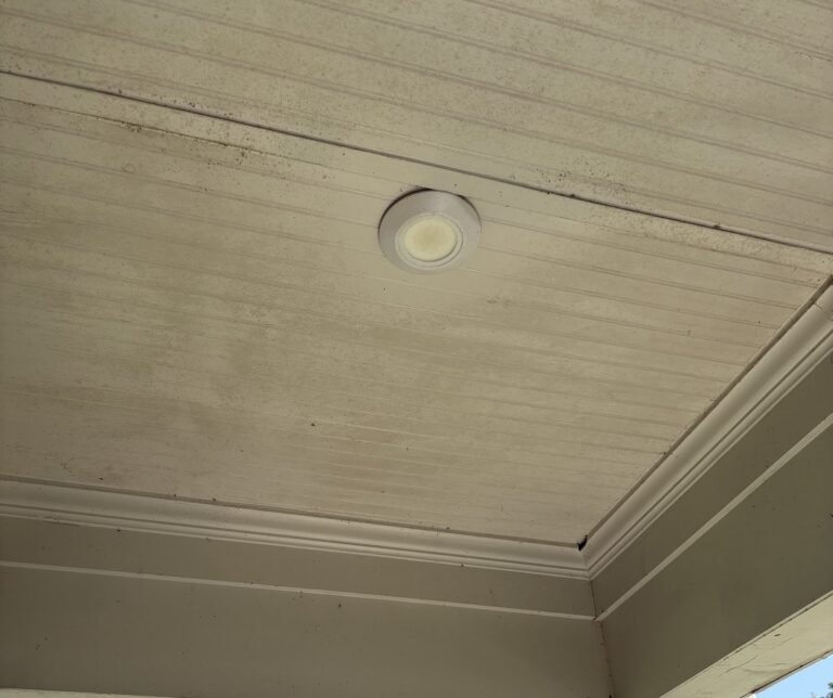 Porch ceiling cleaning