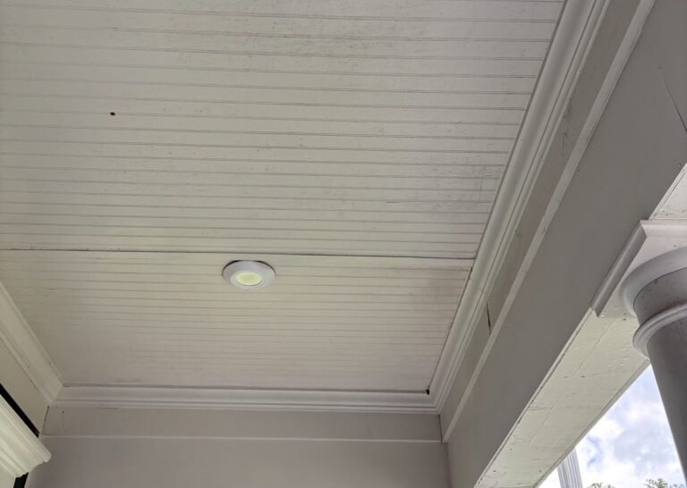 Porch ceiling after cleaning
