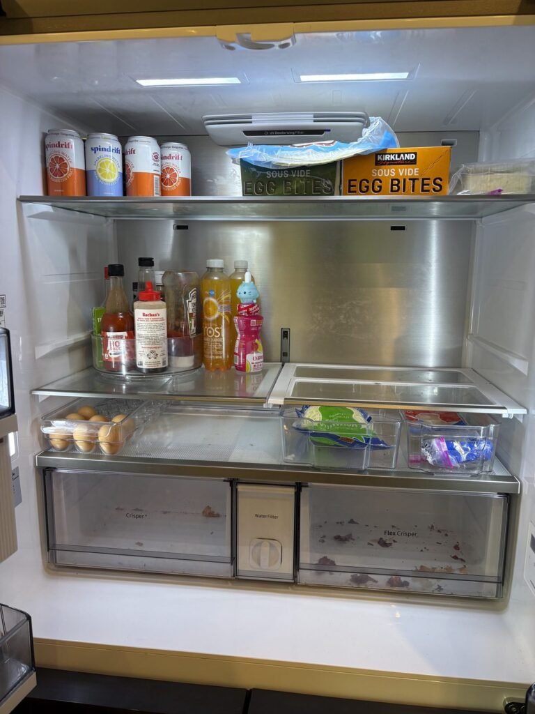 Clean, organized refrigerator after house cleaning